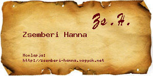 Zsemberi Hanna névjegykártya
